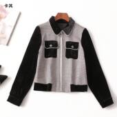 244496 翻领 长袖 秋外套 深圳女中长款