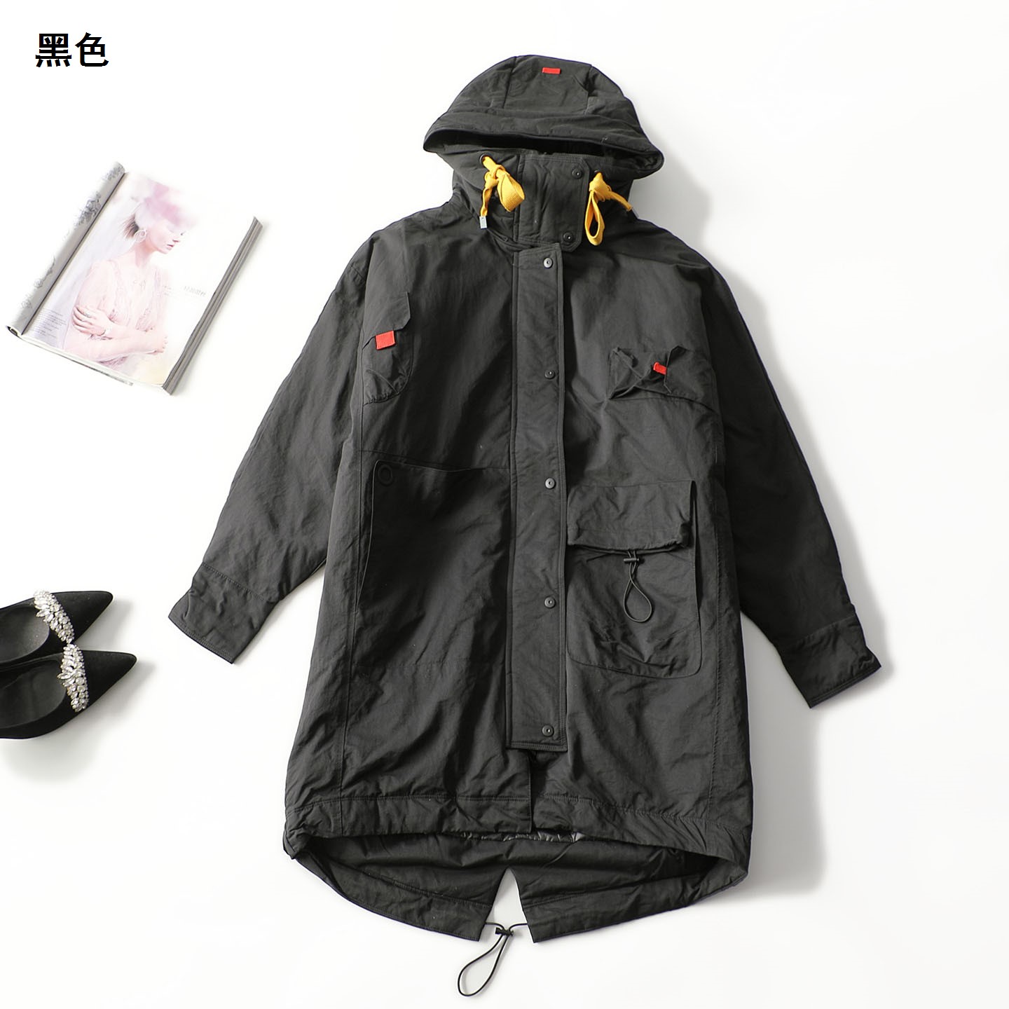 247854 冬羽绒服 女长款长袖单排扣