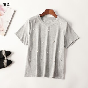 411363 夏T恤 女中长款短袖现货