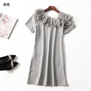 套头短袖 欧货夏长款 连衣裙 新款 246360南油高端轻奢欧洲站高货女装