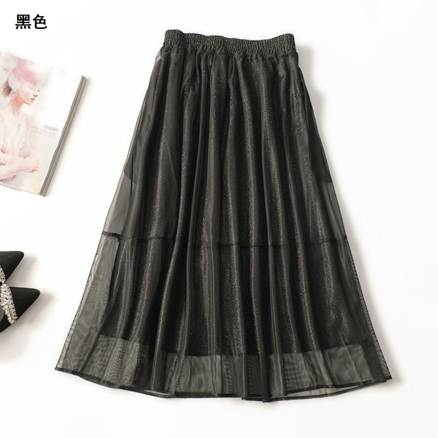 245464 夏半身裙 女加长现货