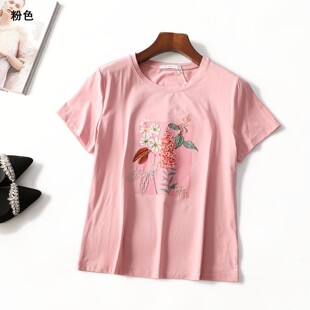 249708 夏T恤 女中长款短袖套头.L.XL.2XL.3XL.4XL