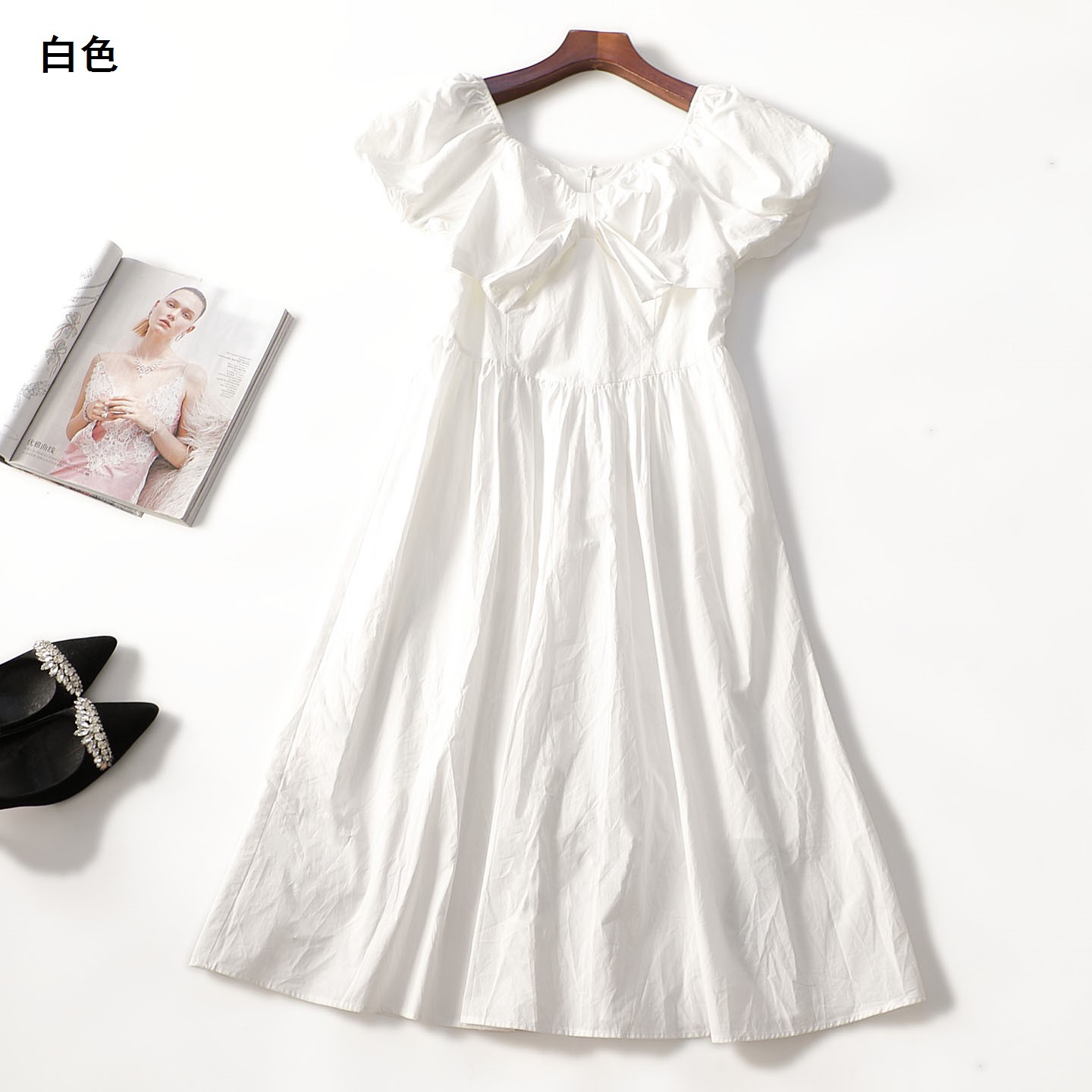 507418 夏连衣裙 女加长款短袖套头