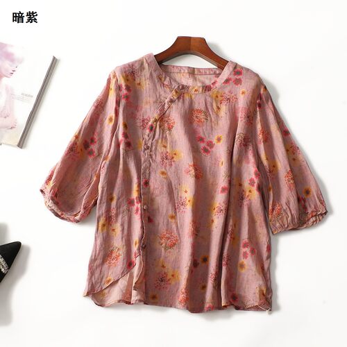 505330 夏上衣 女中长款五分袖.M