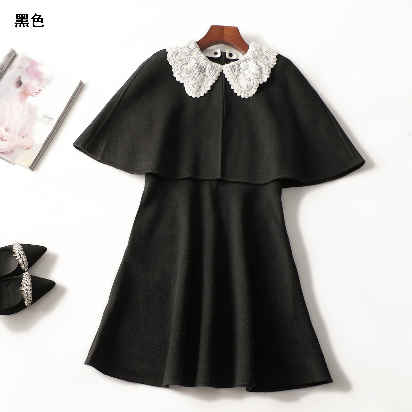 412528 秋披肩长裙套装 女长款无袖套头清仓