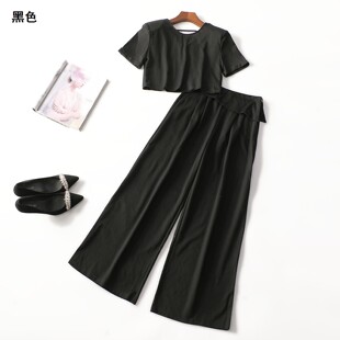 短袖 248554 女长款 子套装 套头 夏上衣裤