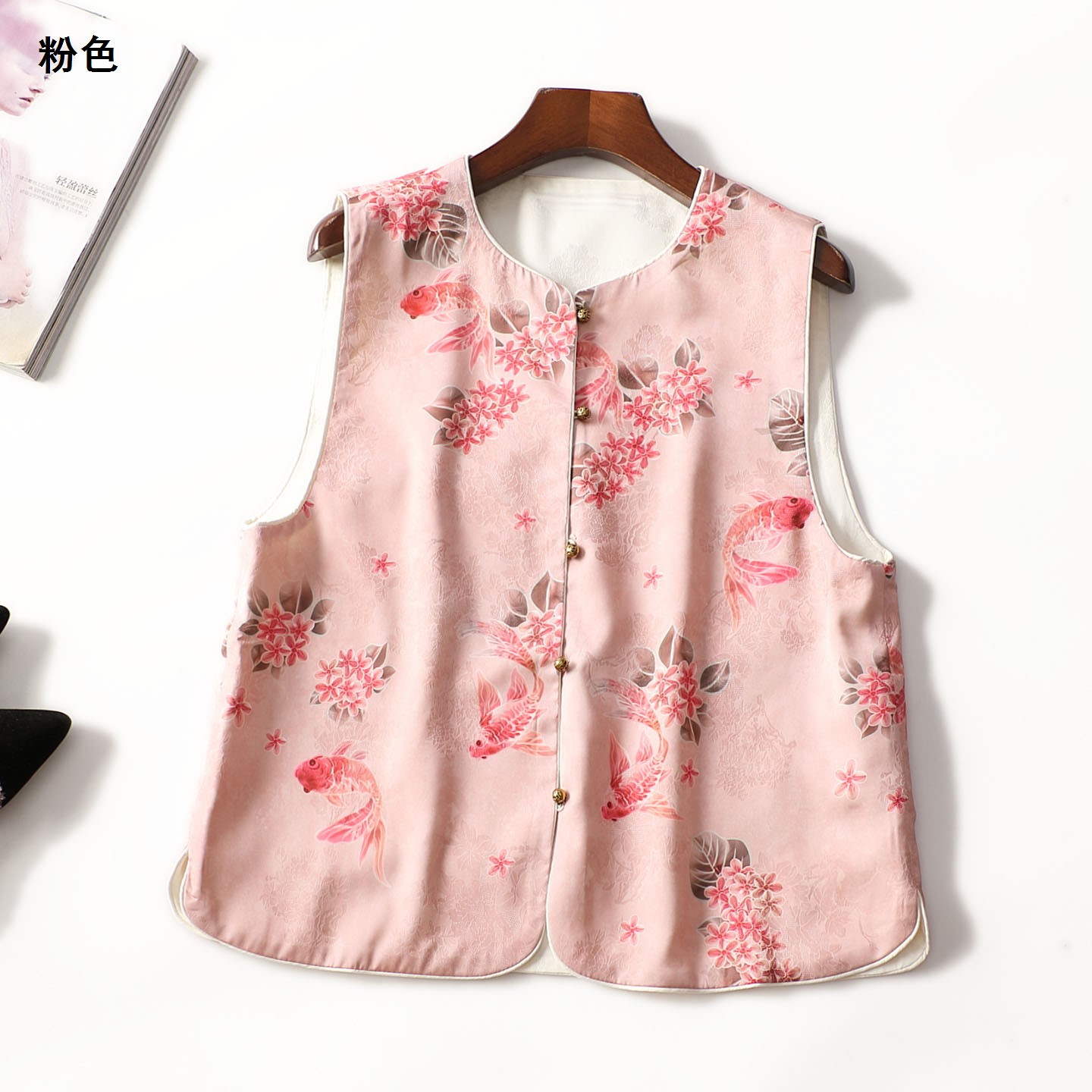 249006 春马夹 女中长款无袖单排扣.XL.2XL.3XL.4XL
