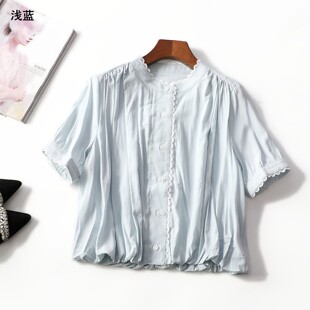 衬衫 单排扣短袖 夏短款 248429