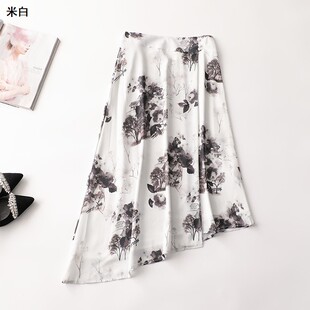 242199 夏加长印花半身裙