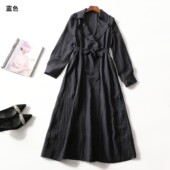 品牌高档女装 超值轻奢春季 洋气春加长款 413613推荐 无扣长袖 连衣裙