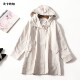 504473 连帽 九分袖 春风衣 女中长款