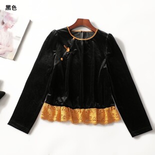 247573新款女装超值精品25秋季丝绒洋气时尚中长款套头长袖上衣