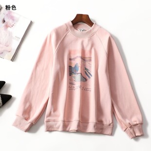 413322 春卫衣 女加绒中长款长袖套头.S.M.L