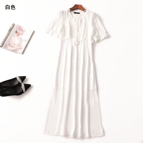 409263 夏连衣裙 深圳女加长款短袖V领.M.L.XL