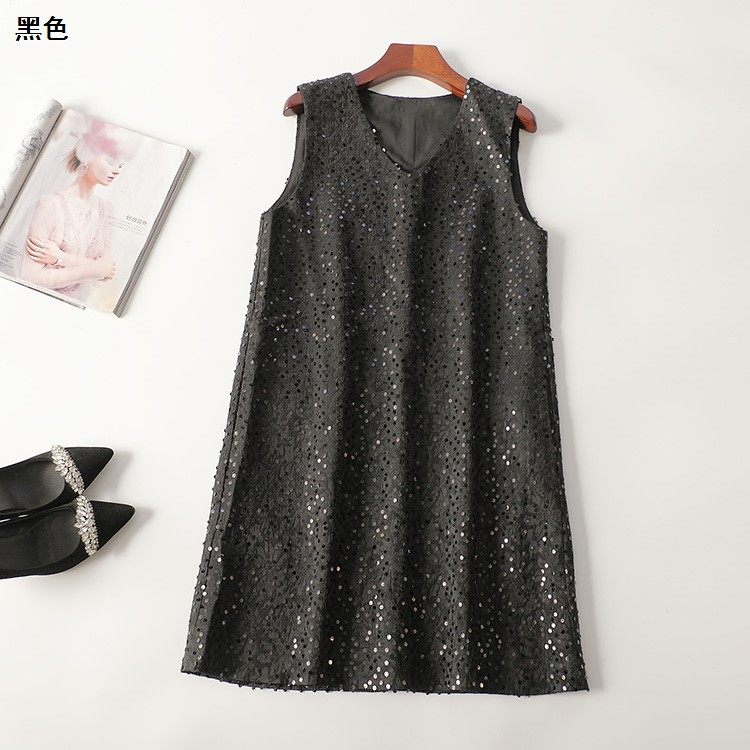 245941 夏长款V领无袖亮片连衣裙,女装/女士精品,连衣裙,淘宝优惠券,粉丝福利购,淘宝优惠卷