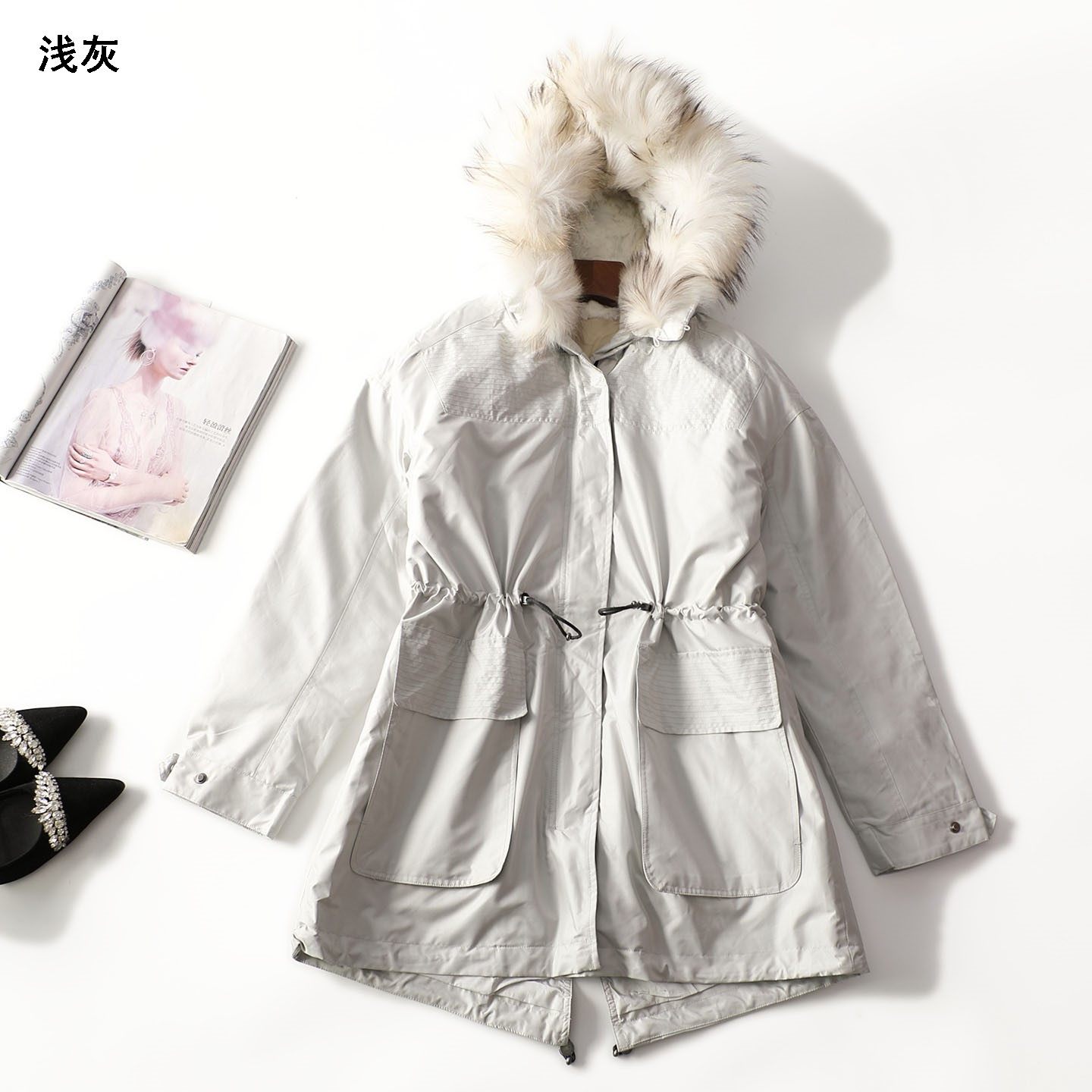 504358 冬长款连帽长袖免毛内胆派克服,女装/女士精品,派克服,淘宝优惠券,粉丝福利购,淘宝优惠卷