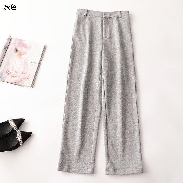 410249 秋休闲裤 深圳女长款松紧腰弹力简约款纯色新品特卖清仓