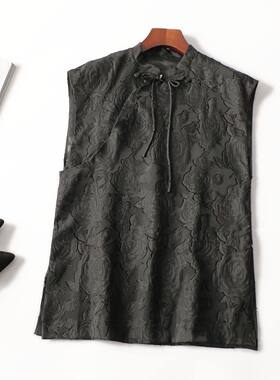 246356 夏人丝上衣 女中长款无袖套头