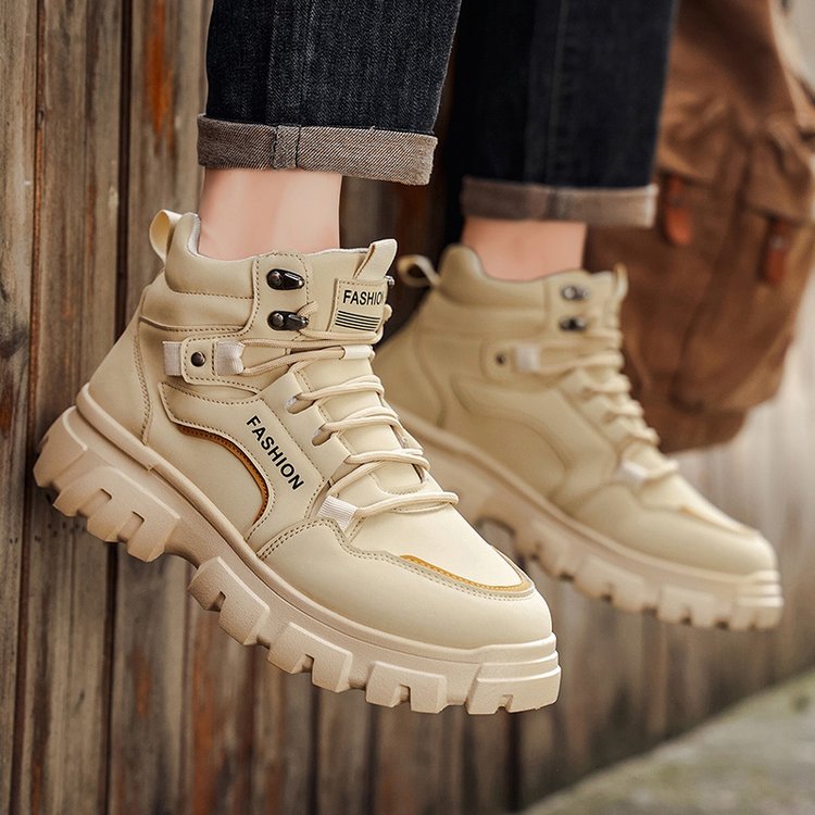 2025冬季新款PU橡胶系带超纤皮冬季马丁靴短筒(筒高10-