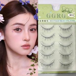 GGRG歌苒M11假睫毛纯欲风假睫毛清透小火苗上下睫毛透明梗小恶魔