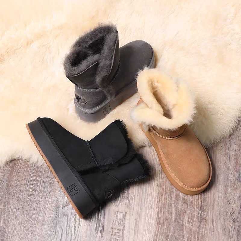 【羊皮毛一体】雪地靴女真皮2025年新款冬季加厚保暖短筒雪地靴