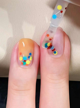 彩色MM豆 夏日活力渐变美甲！twomoons指甲油2025新款免烤快干女