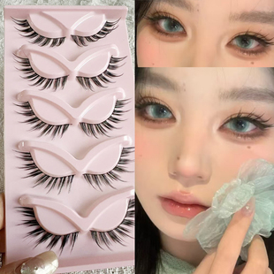 清冷狐系漫画假睫毛自然斜飞纤长飞扬款一片式拉长眼尾懒人眼睫毛