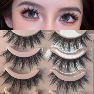 大恶魔浓密假睫毛硬梗交叉欧美芭比大眼尖尾夸张眼睫毛卷翘欧美款