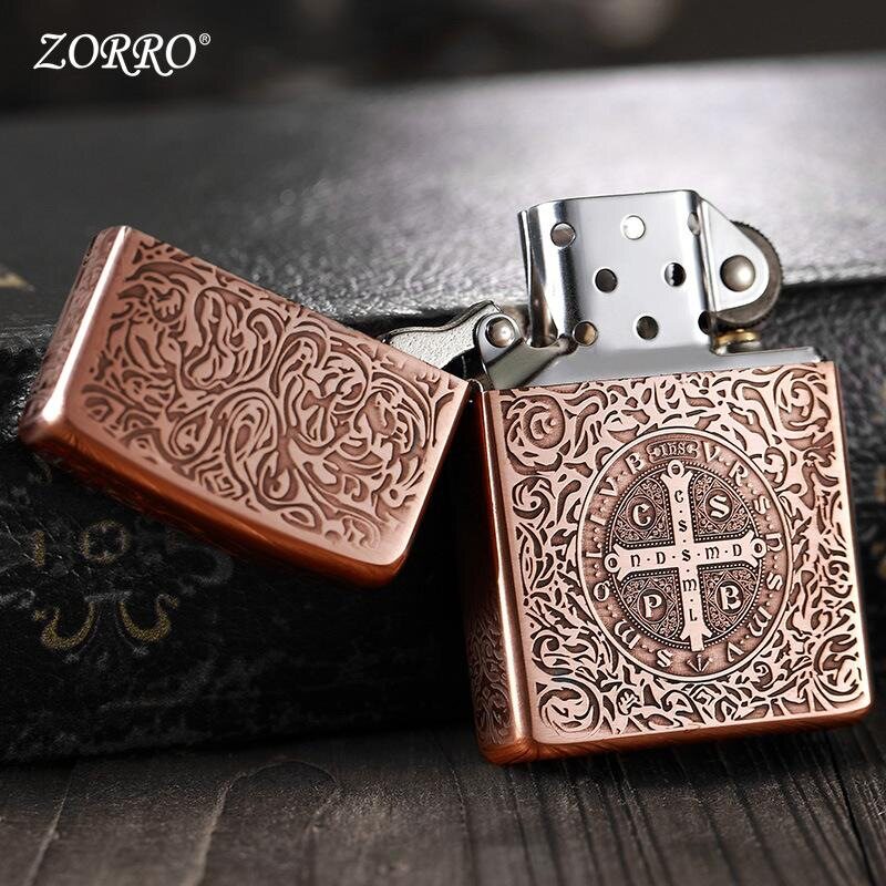 佐罗902纯紫铜煤油打火机五面激光雕刻康斯坦丁zip款式图案系列
