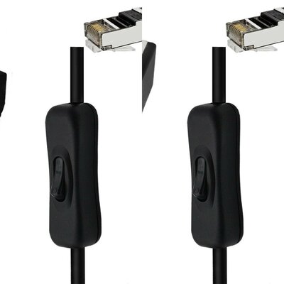 千兆Cat6e网络跳线带304开关RJ45以太网网络延长线兼容cat5 cat5e