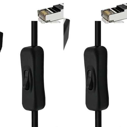 千兆Cat6e网络跳线带304开关RJ45以太网网络延长线兼容cat5 cat5e