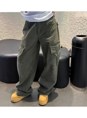 M家【韩范足足的】大口袋！松弛感阔腿工装牛仔裤