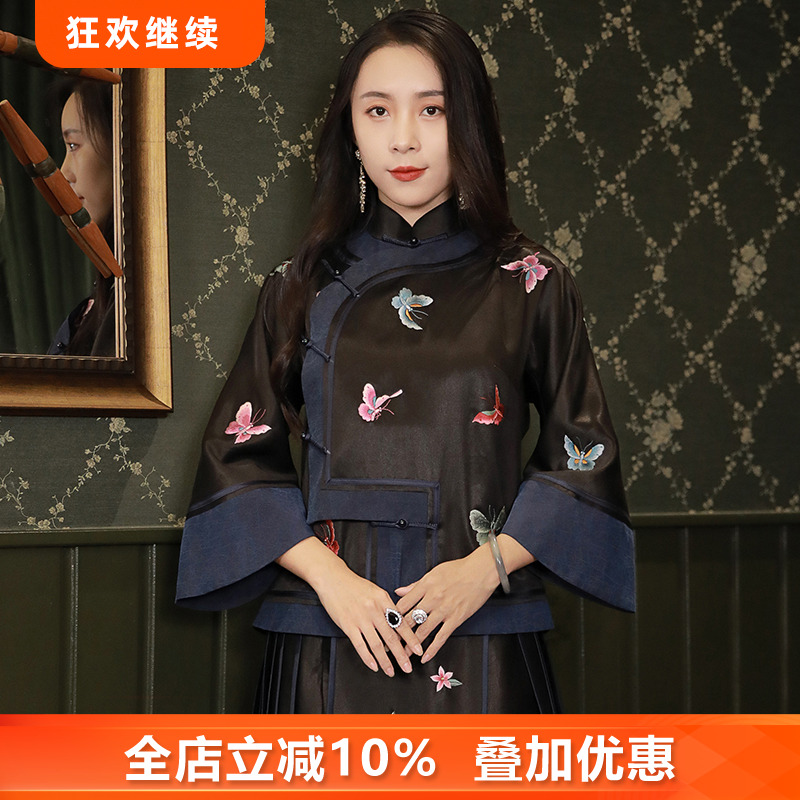 三重门蚕丝2025年秋季复古唐装