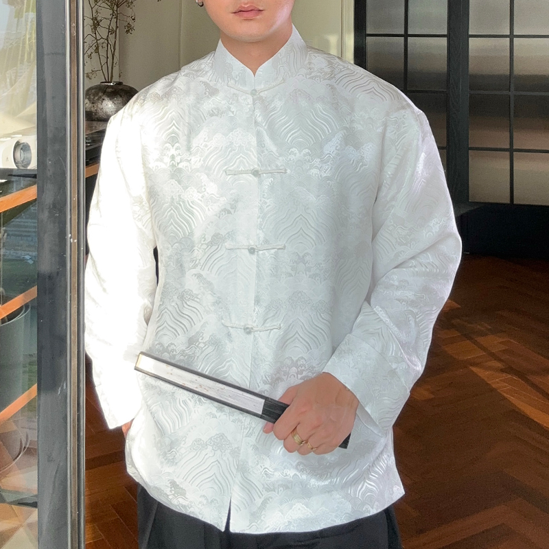 三重门外套中式对襟真丝外套