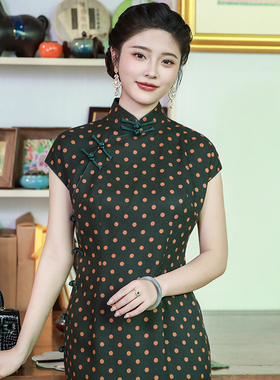 扶苏三重门新款夏季绢纺香云纱高端优雅旗袍气质日常国风高级复古