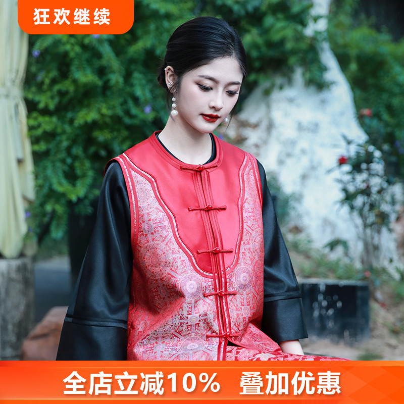 桑蚕丝唐装马甲背心上衣