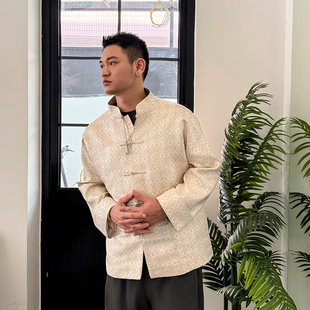 外套织金盘扣上衣高级男士 定胜三重门2025年非遗宋锦唐装 商务真丝
