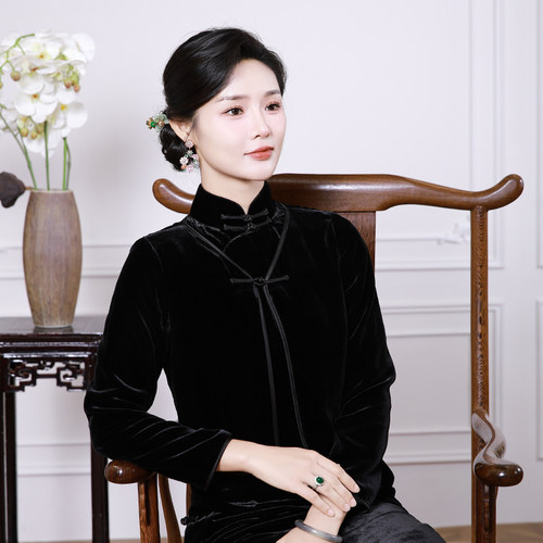 复古桑蚕丝中国风高端女士外套
