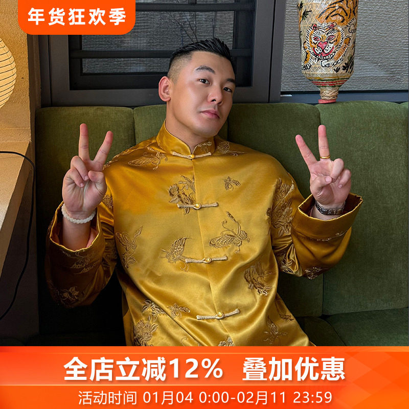 玉盘三重门新款春秋唐装羊毛丝毛缎桑蚕丝外套盘扣唐装上衣国风男,男装,唐装,淘宝优惠券,粉丝福利购,淘宝优惠卷