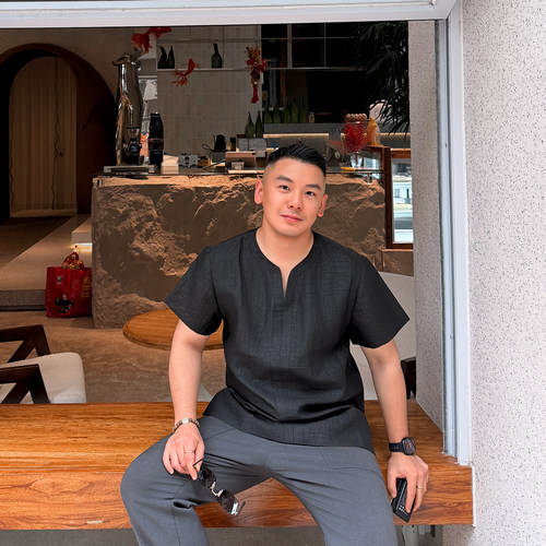 复古桑蚕丝中式男士改良上衣