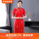 红裳锦绣 三重门30姆米重磅真丝刺绣喜婚宴礼服妈妈旗袍高贵优雅