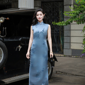 兰亭叶语三重门复古新中式 旗袍桑蚕丝漳绒缎非遗正宗桑蚕丝上档次