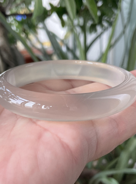 天宝屋纯天然玛瑙手镯 原色玉髓 冰种荧光  民族风 61.8mm M4200
