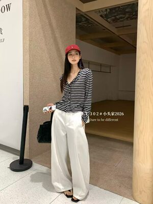 2026春夏新款条纹温柔针织长袖开衫女宽松显瘦百搭纯色防晒上衣潮