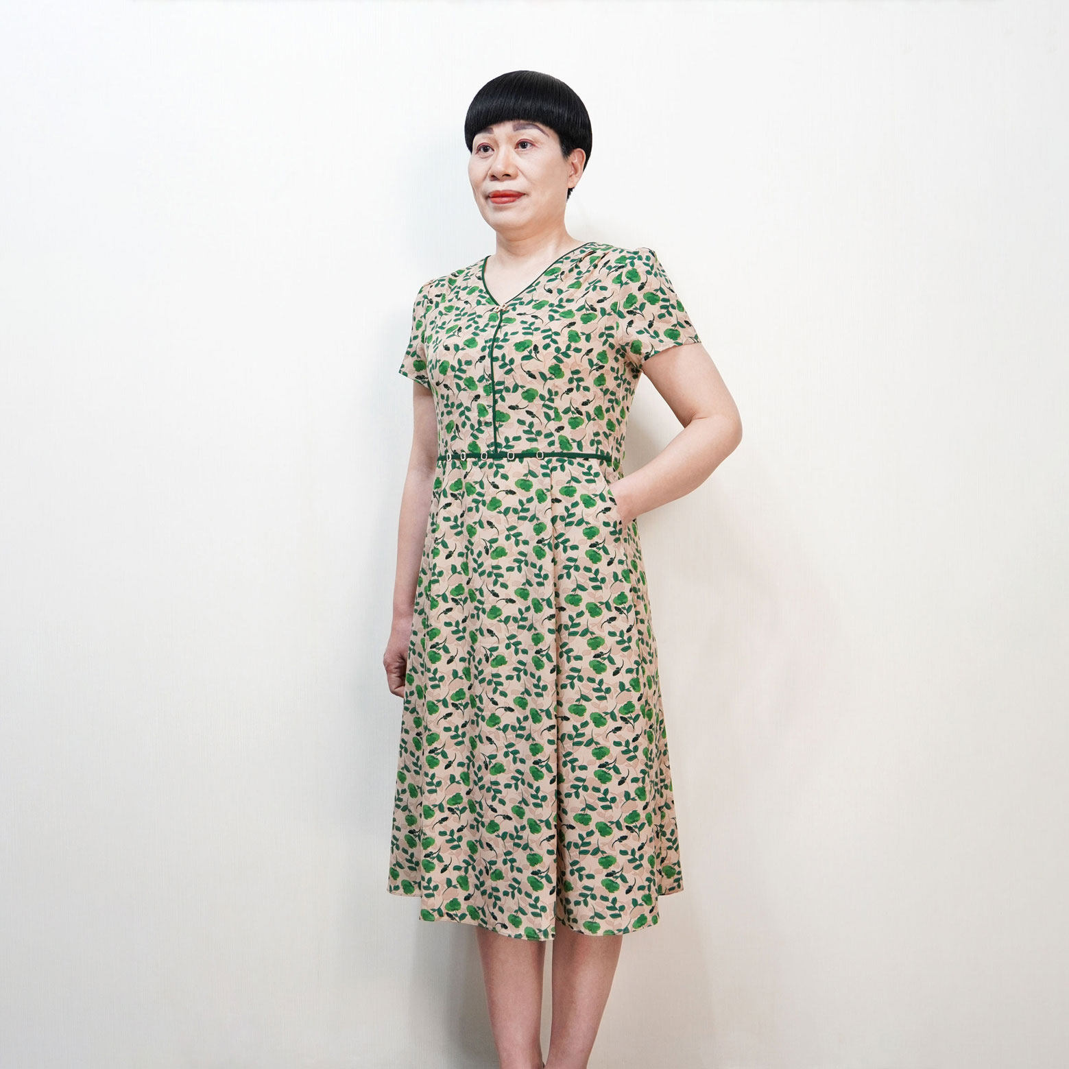 4050岁妈妈夏装连衣裙中长款单层裙子2025新款中年女装过膝中长裙