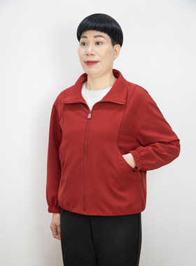 妈妈秋装外套短款立领夹克
