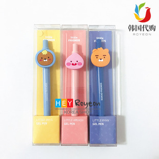 现 韩国采购kakao friends中性笔水性笔 宝宝Ryan狮子Apeach屁桃