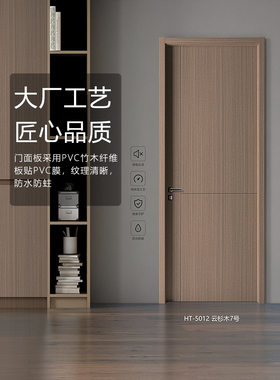 WPC竹木门防水防蛀套装免漆室内木门平开卧室门非实木复合烤漆门