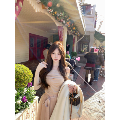 【韩女姐感】一字肩针织衫上衣