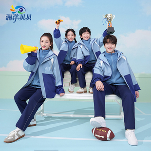 江西新款赣州市统一校服套装冬季冲锋衣小学生班服短袖高中春秋款